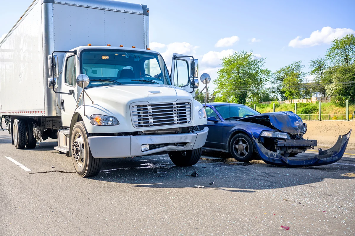 Commercial box truck collision